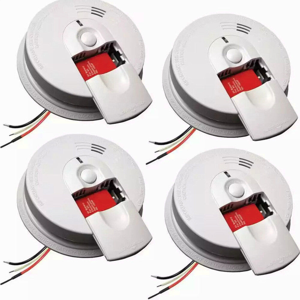 Kidde Firex Hardwired Ionization Smoke Detectors With Battery Backup, 4-Pack - i4618