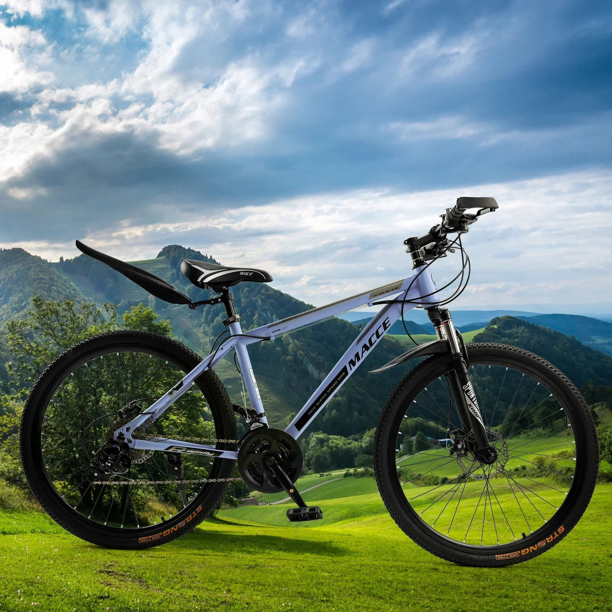 ARTUDATECH 26 Inch 27-Speed Dual Suspension Mountain Bike - Silver, Blue, Gray And Red