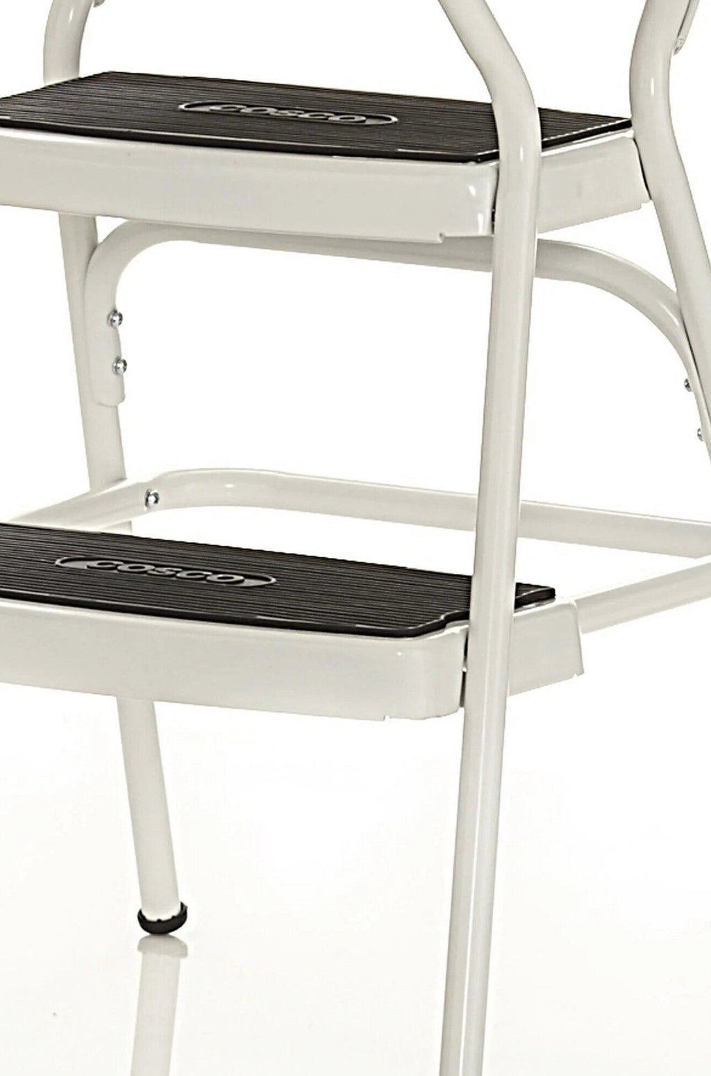 COSCO Stylaire Retro Chair And Step Stool With Flip-Up Seat - White, One Pack