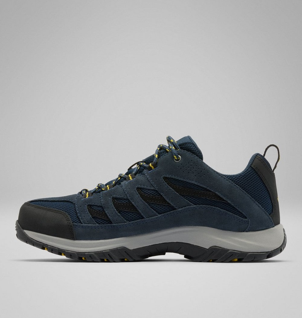 Men's Leather And Mesh Hiking Shoes - Gray