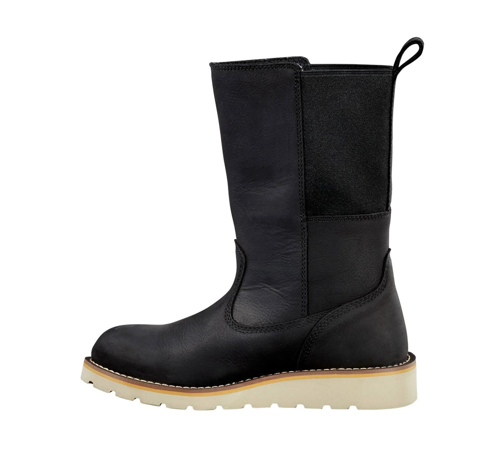 Women's Waterproof 10-Inch Soft Toe Pull-On Boot - Black