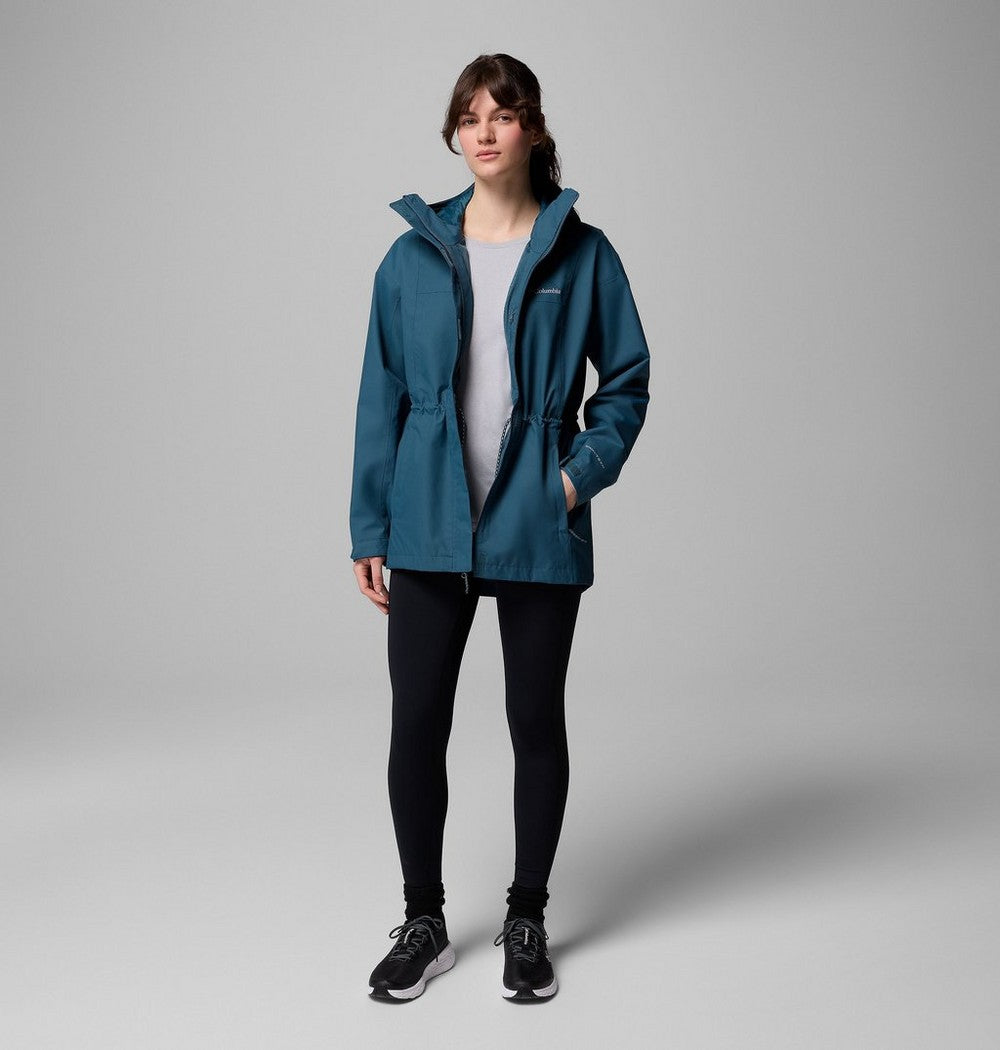 Women's Long Waterproof Rain Jacket - Mauve