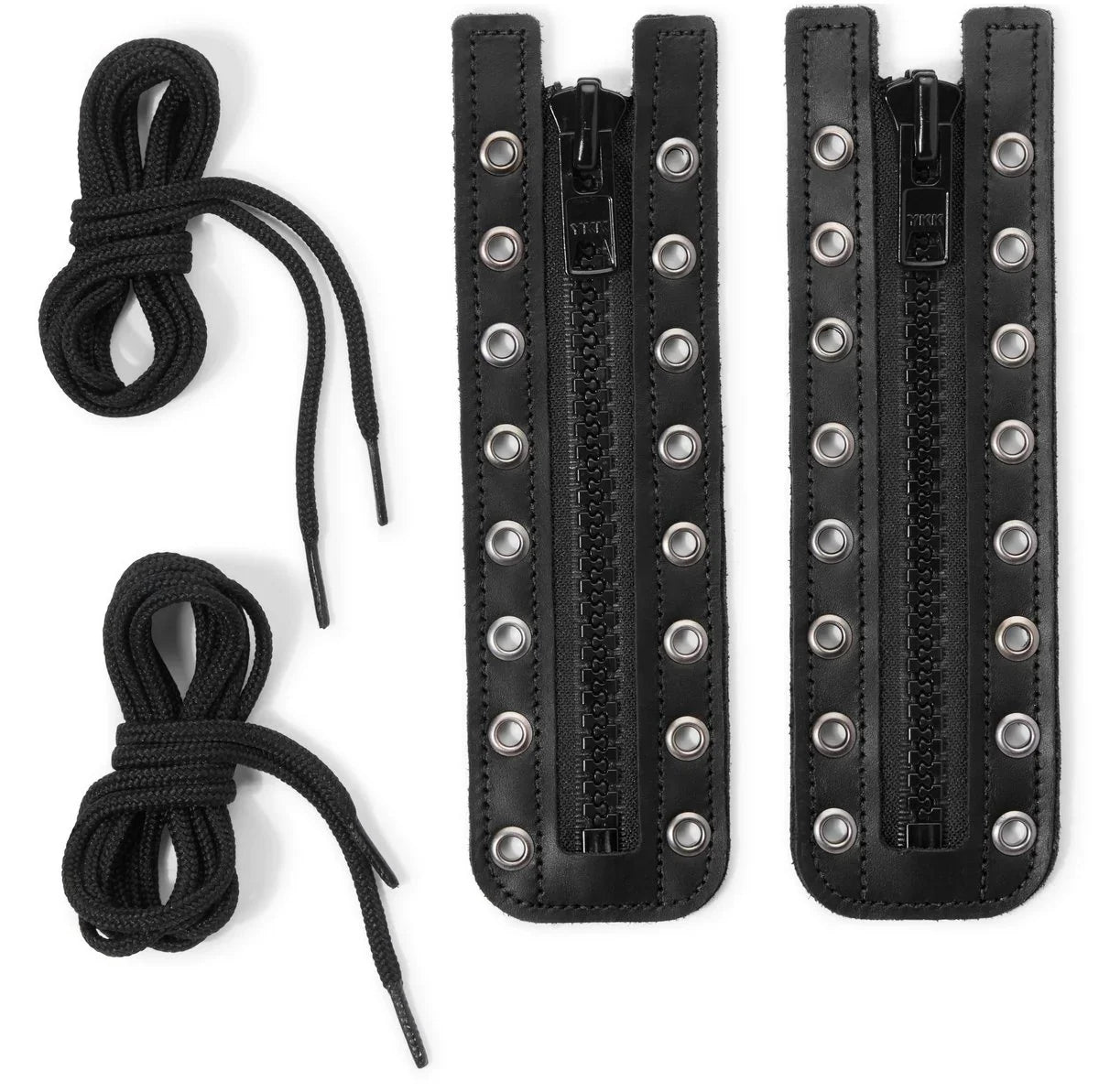 6-Inch Leather Lace-In Boot Zipper - Black