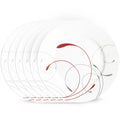 8.5-Inch Glass Salad Plates, Set of 6 - Red Gray
