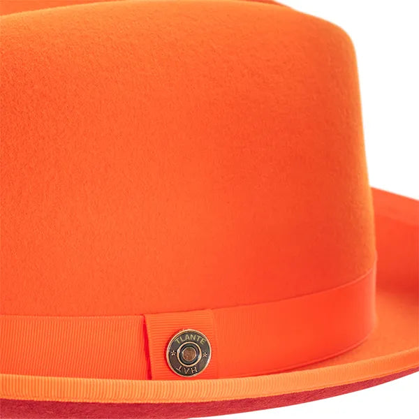 Classic Center-Creased Fedora-King (Tiger Orange)