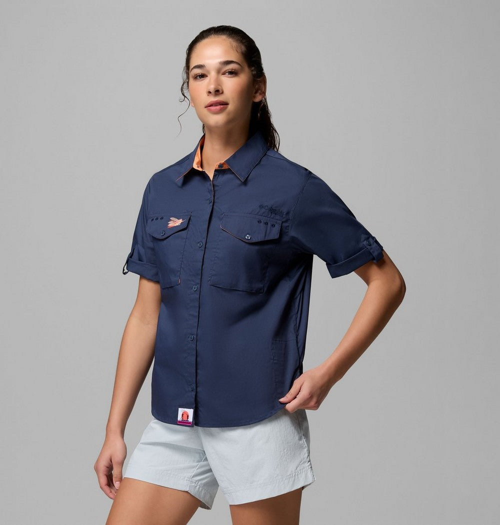 Women's Short Sleeve Fishing Shirt - Navy