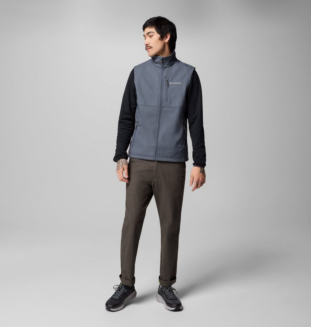 Men's Wind-Resistant Softshell Vest - Gray