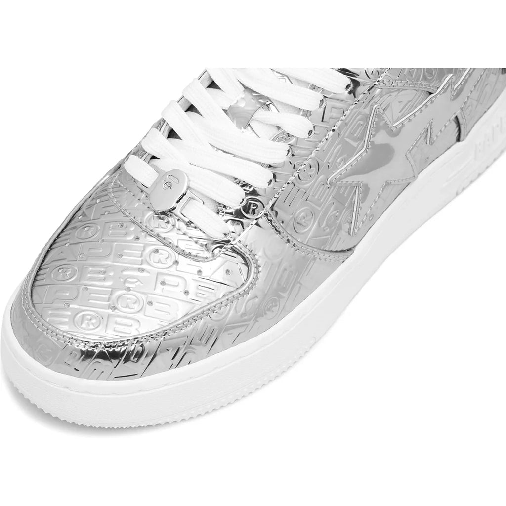 Men's Synthetic Leather Low-Top Sneakers - Gold