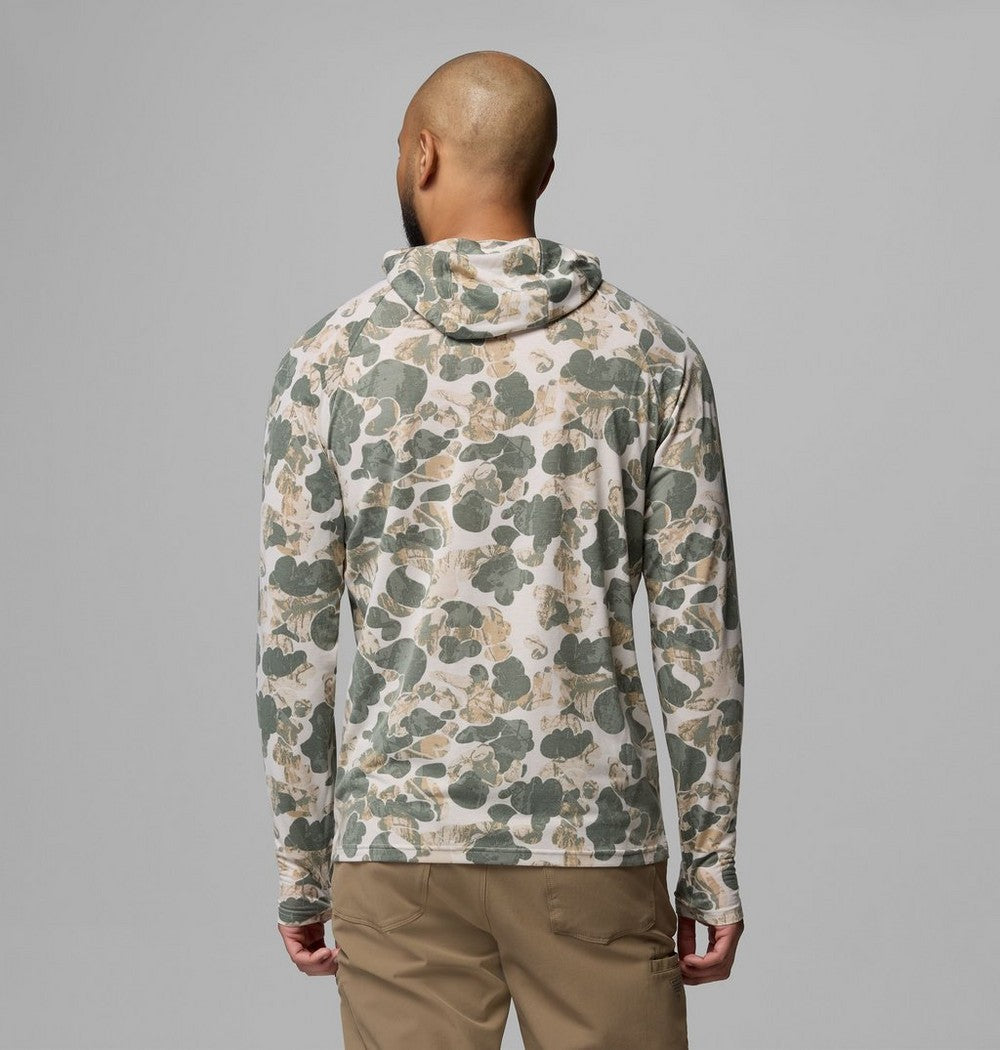 Men's Printed Fishing Hoodie - Gray Camo