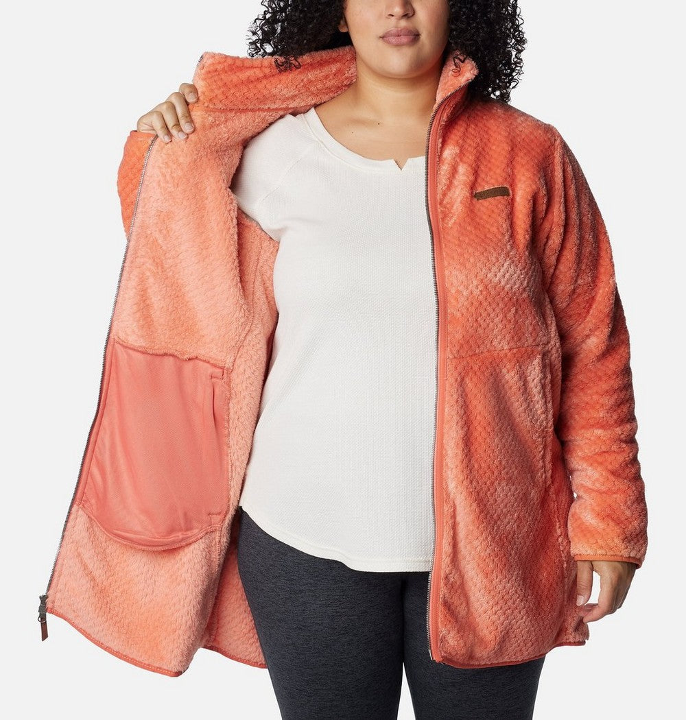 Women's Plus Long Full-Zip Fleece Jacket - Blue