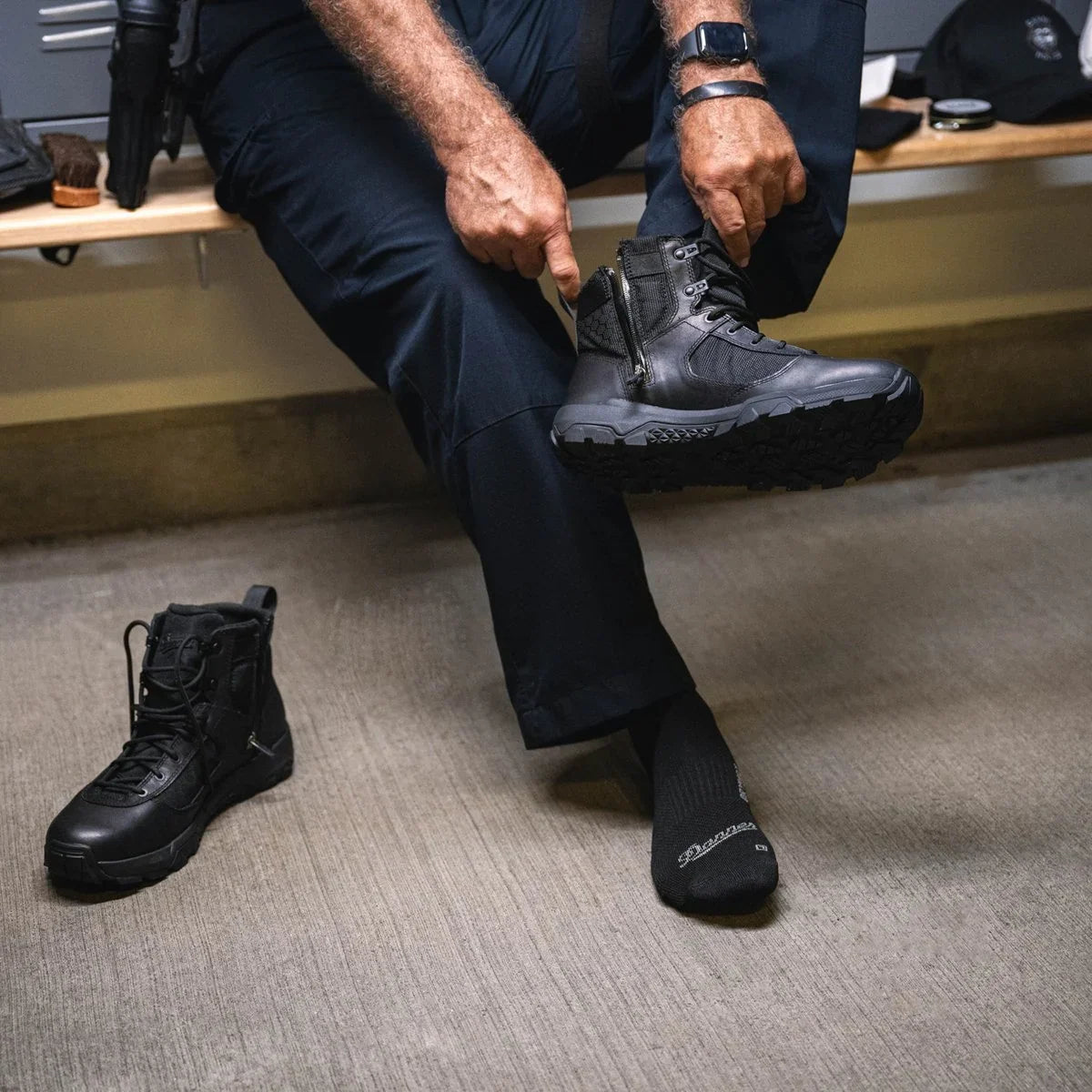 Men's Waterproof Side-Zip Duty Boot - Black