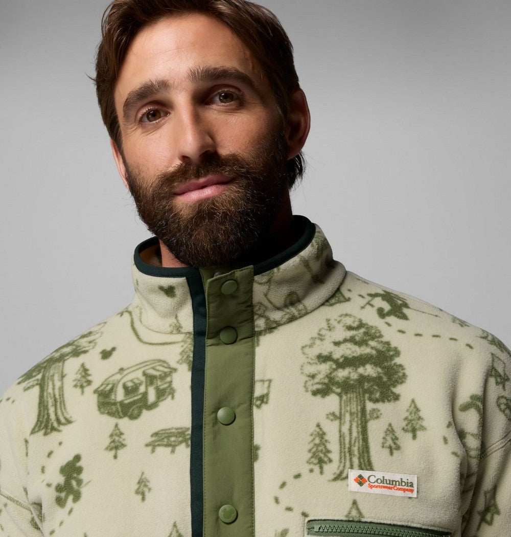 Men's Printed Half-Snap Fleece Pullover