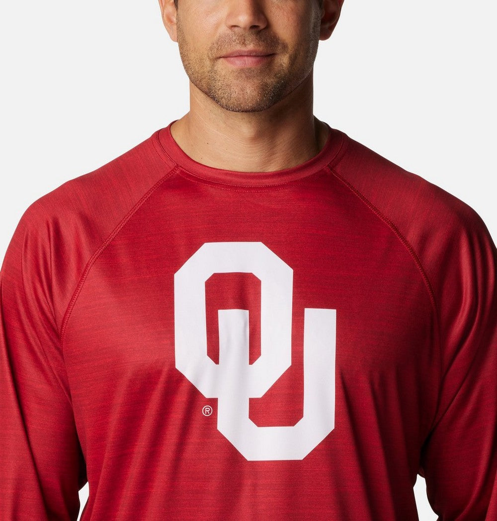 Men's Heather Long-Sleeve Team Logo Shirt - Red