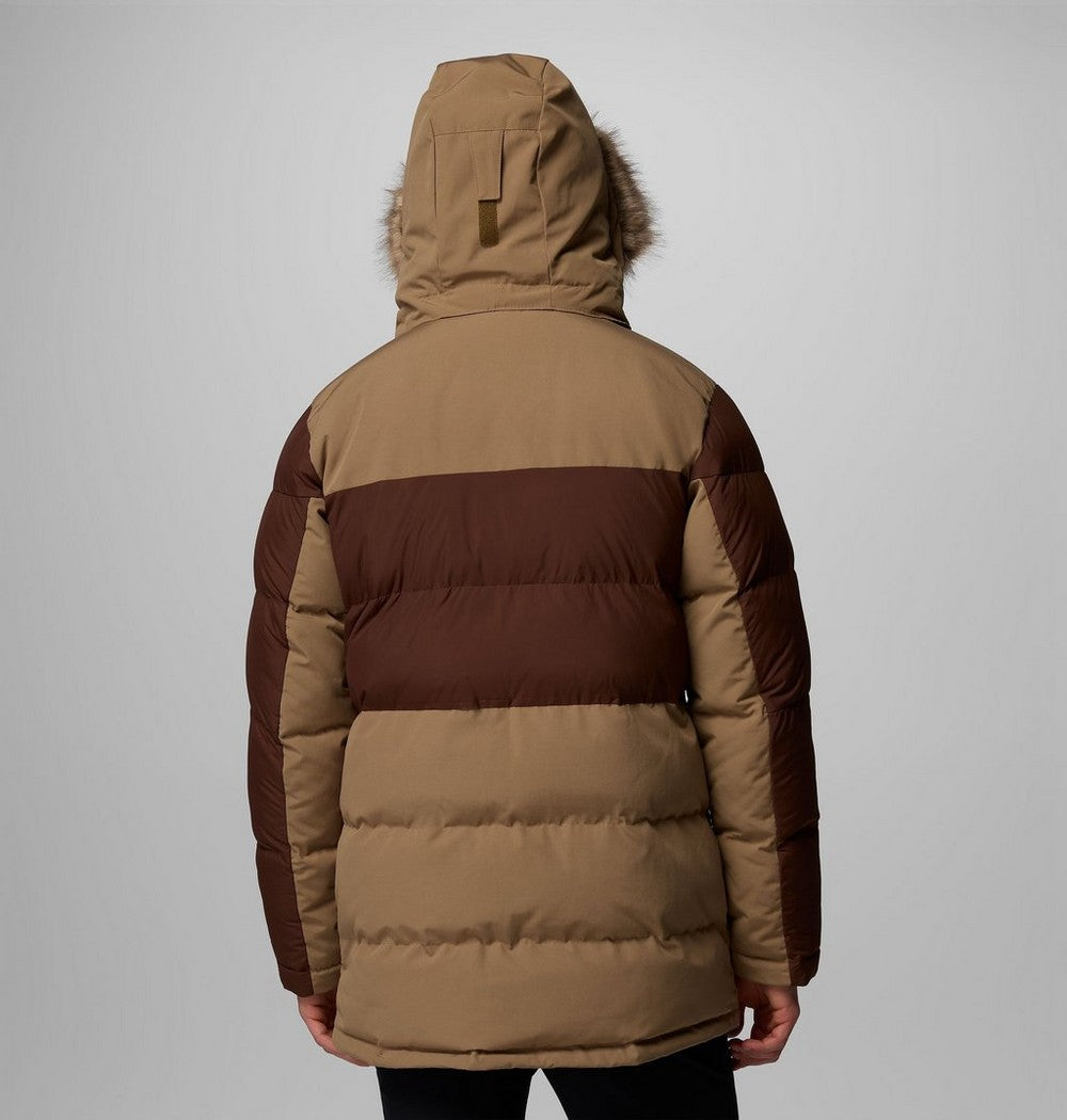Men's Hooded Insulated Parka - Brown Black