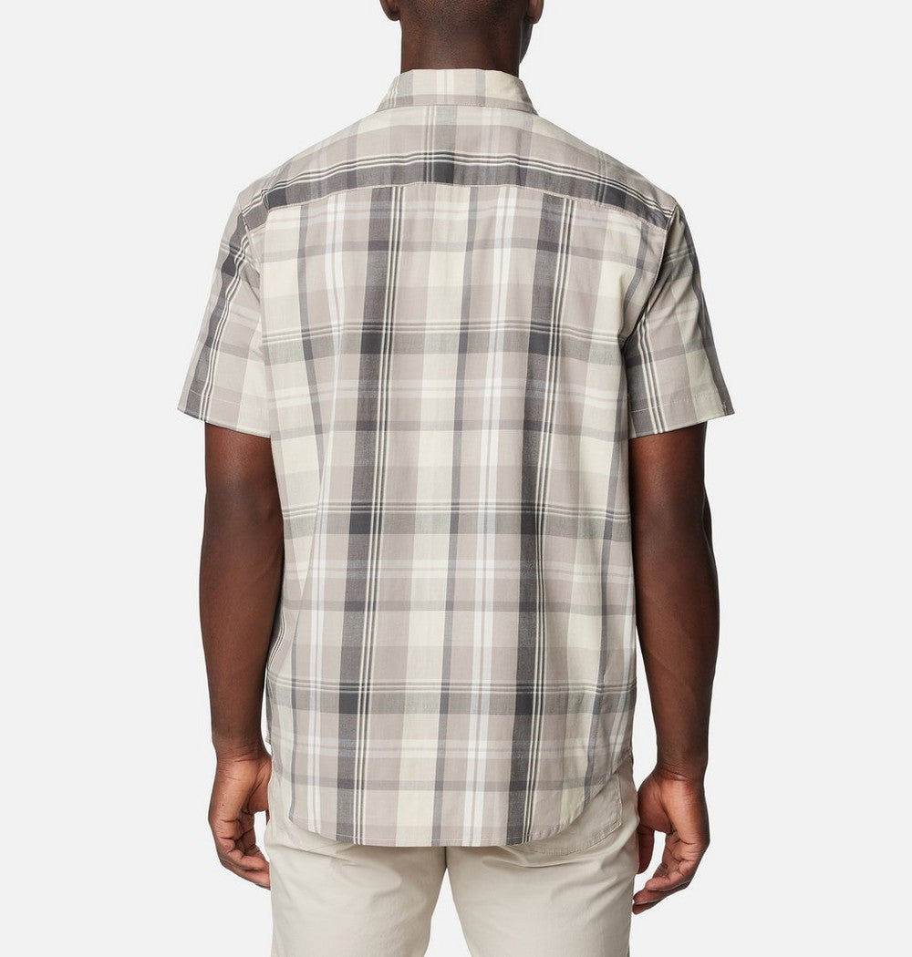 Men's Stretch Short Sleeve Plaid Shirt - Navy