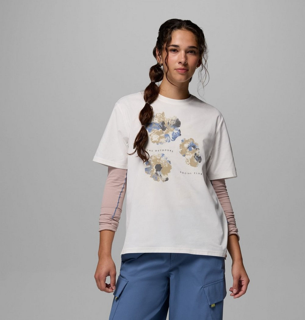 Women's Relaxed Graphic Short Sleeve Shirt - White