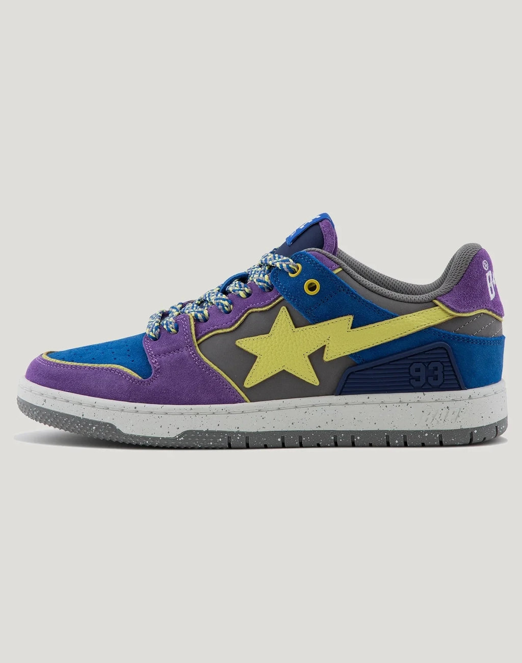 Men's Leather Low Top Sneakers - Purple