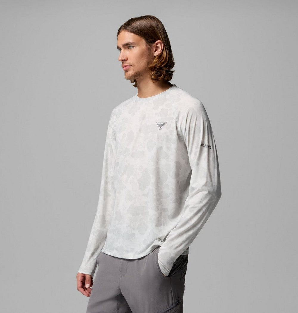 Men's Printed Long-Sleeve Fishing Shirt - Gray