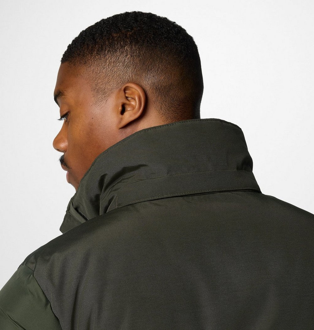 Men's Hooded Insulated Parka - Brown Black