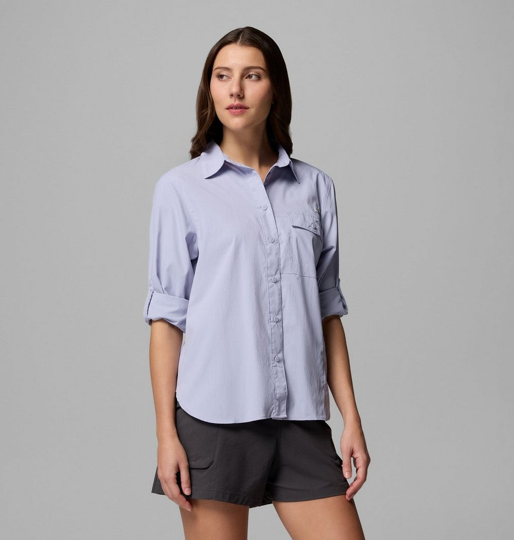 Women's UPF 50 Roll-Tab Fishing Shirt - Lavender