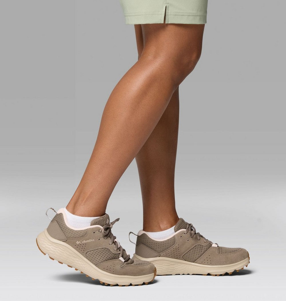 Women's Mesh And Suede Walking Shoe - Beige