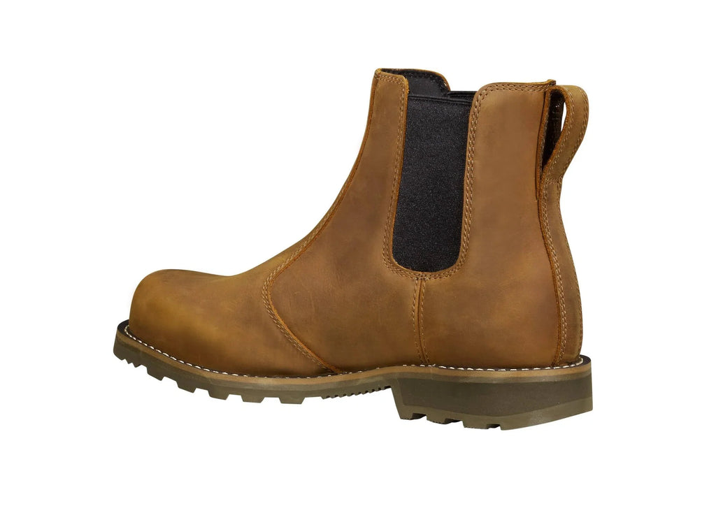 Women's Steel Toe Leather Chelsea Work Boots - Brown