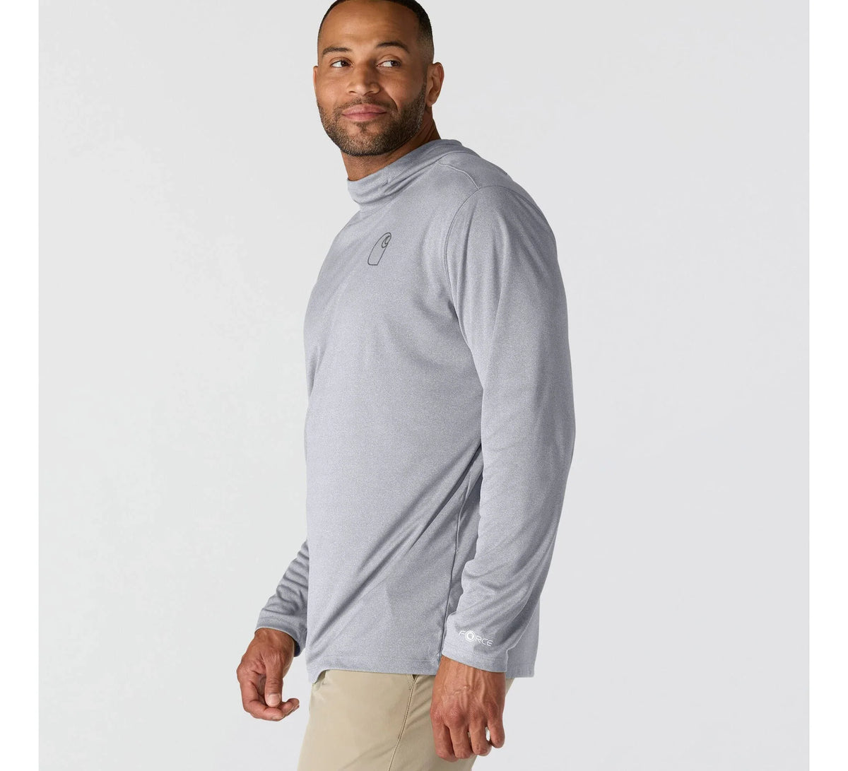 Men's UPF Hooded Long Sleeve Shirt - Steel