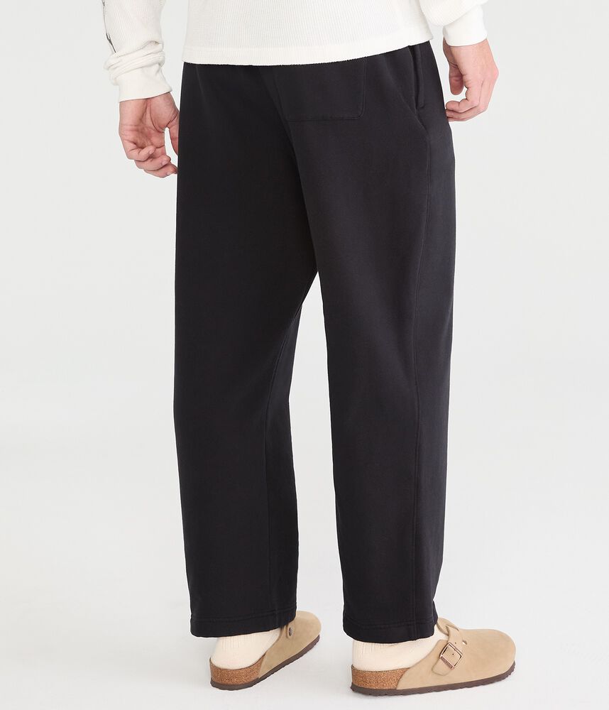 Baggy Straight-Leg Fleece Sweatpants - Black