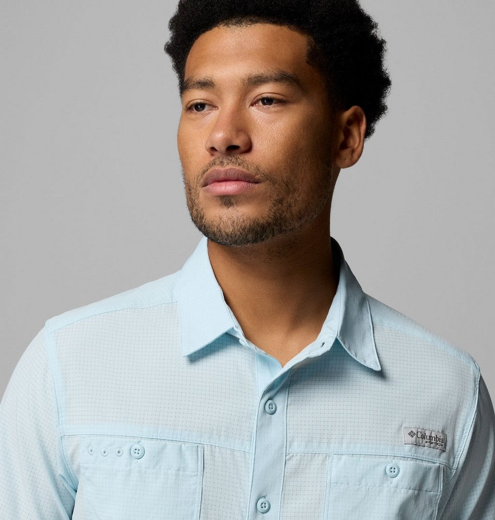 Men's Vented Short-Sleeve Fishing Shirt - Blue