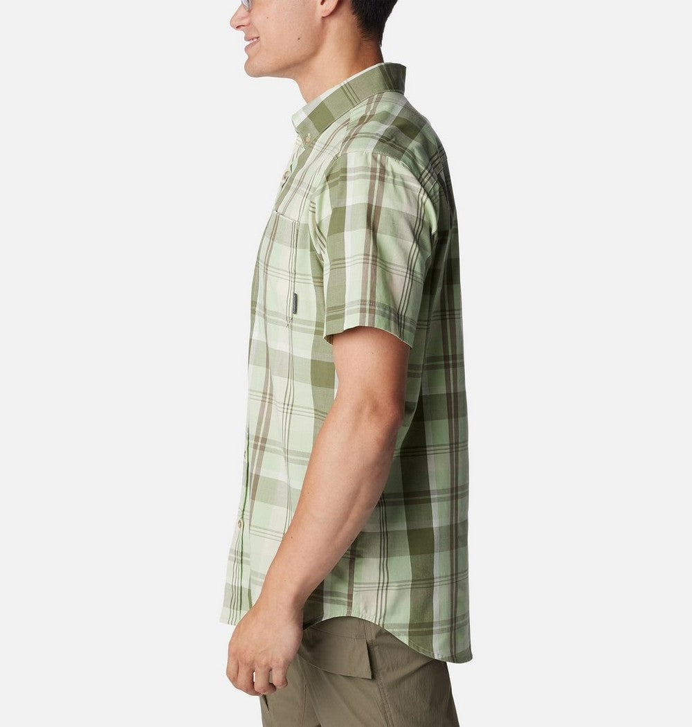Men's Stretch Short Sleeve Plaid Shirt - Navy