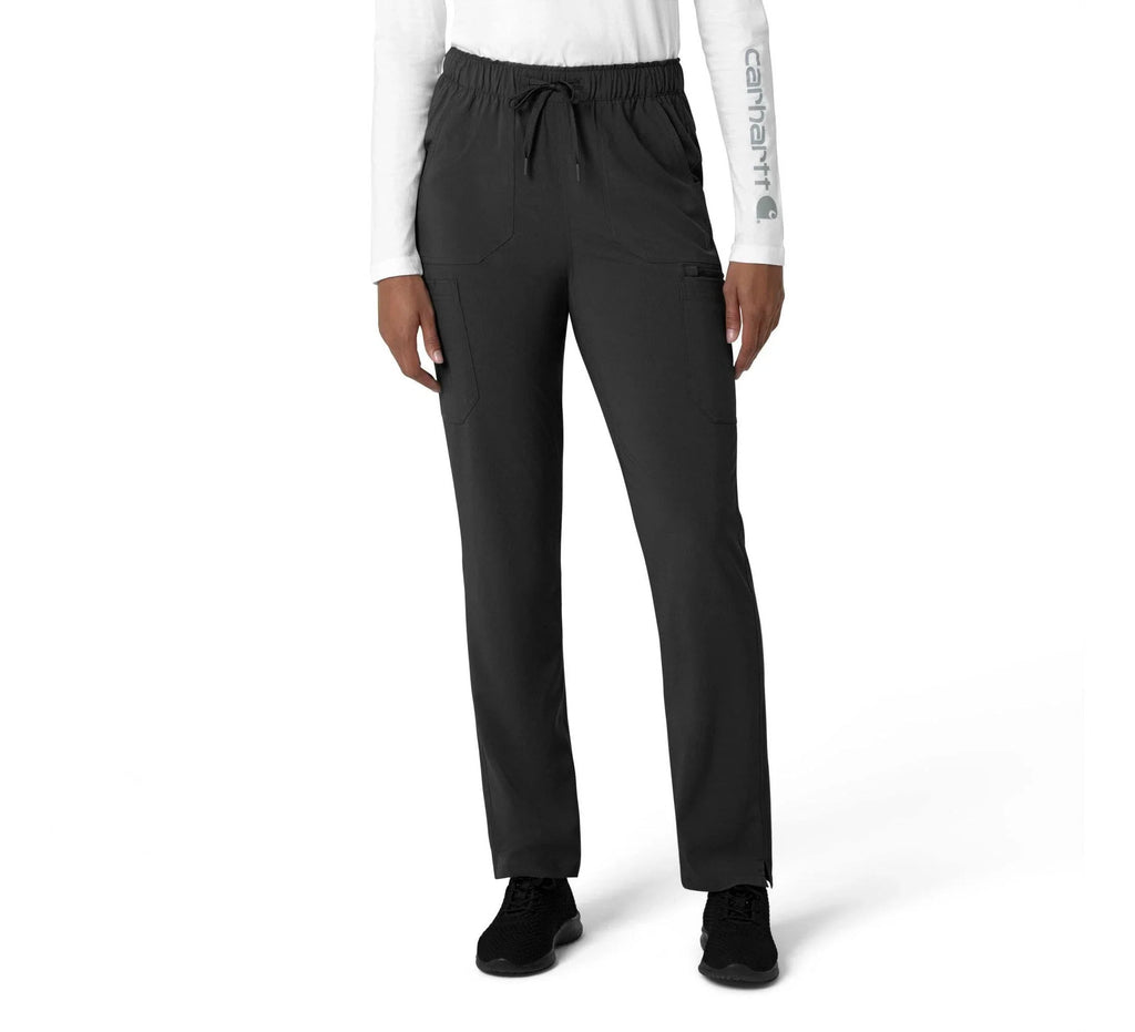 Women's Stretch Straight Leg Cargo Scrub Pants - Pink
