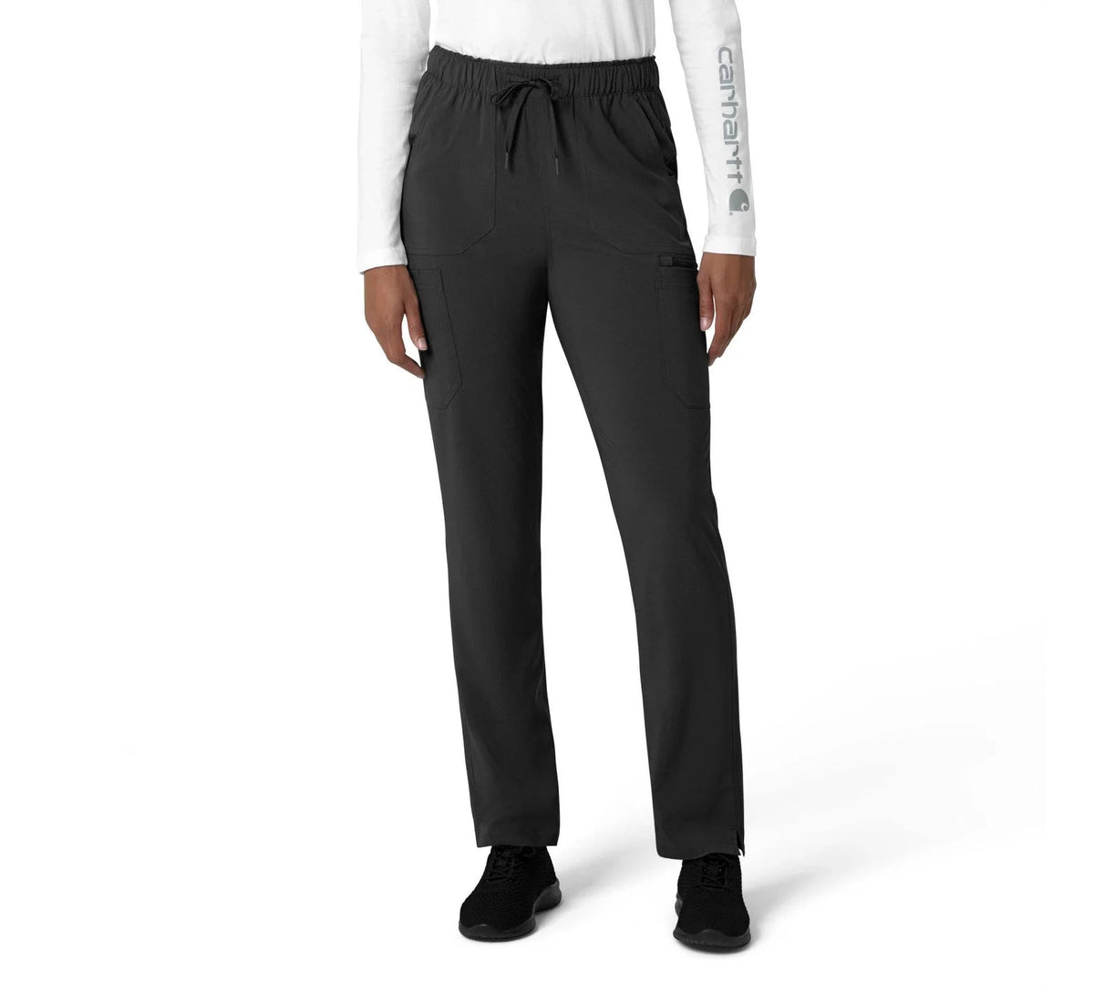 Women's Stretch Straight Leg Cargo Scrub Pants - Pink