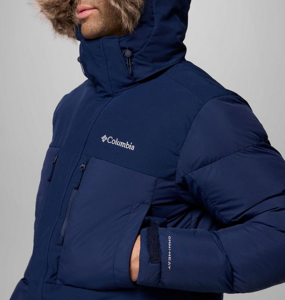 Men's Hooded Insulated Parka - Brown Black