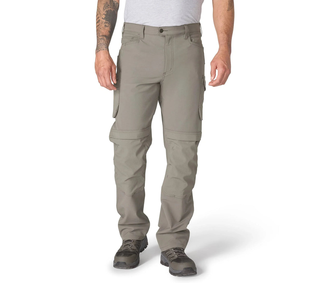 Men's Stretch Double-Knee Cargo Work Pants - Gray