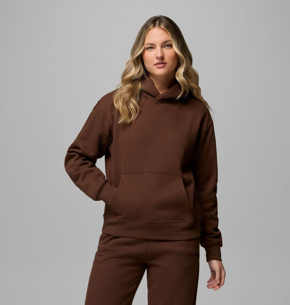 Women's Midweight Cotton Blend Hoodie - Brown