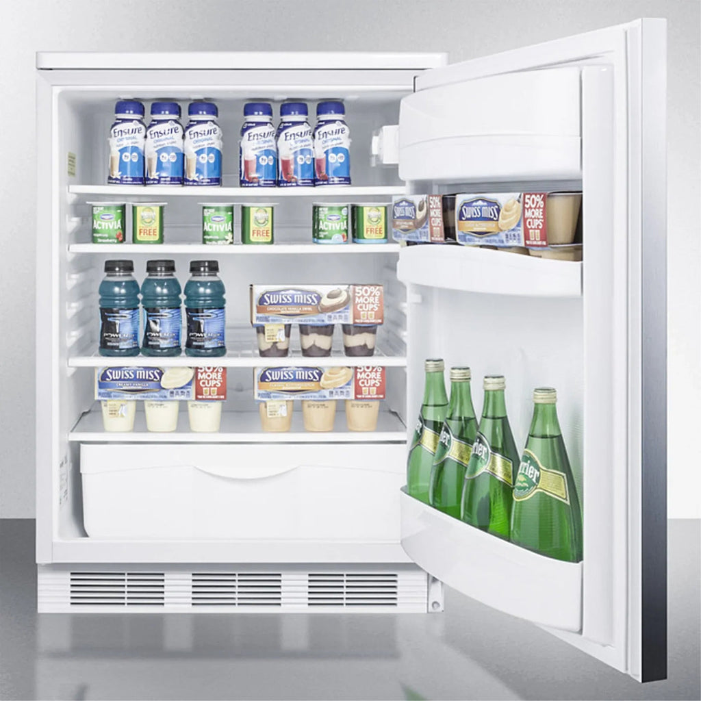 Summit Appliance Built-In Undercounter All-Refrigerator, 33.5 x 23.63 x 23.5 in, White Cabinet