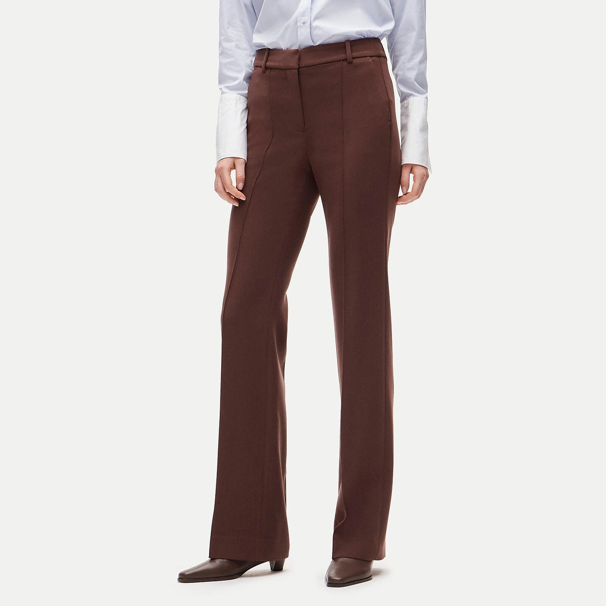 Women's High-Rise Flared Stretch Pants - Gray