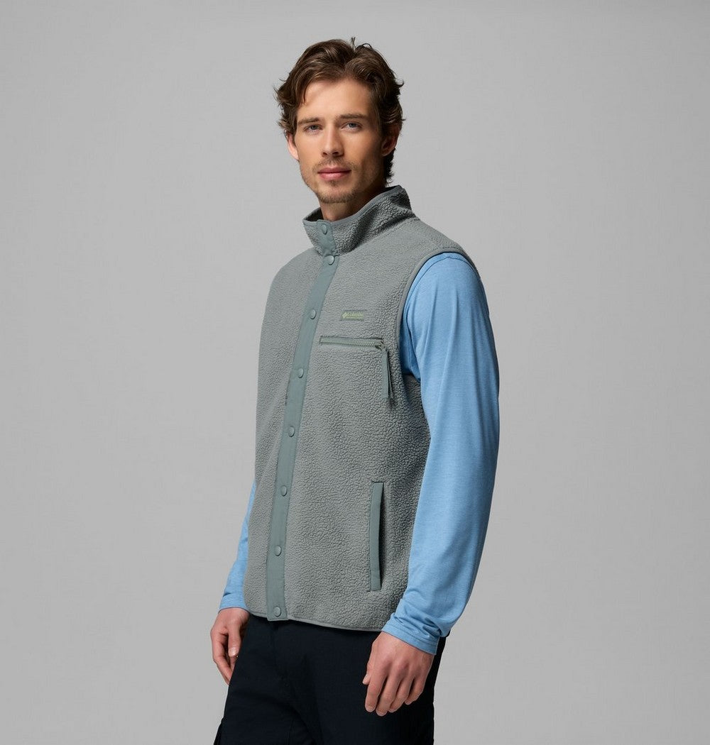 Men's Sherpa Fleece Snap Vest - Black