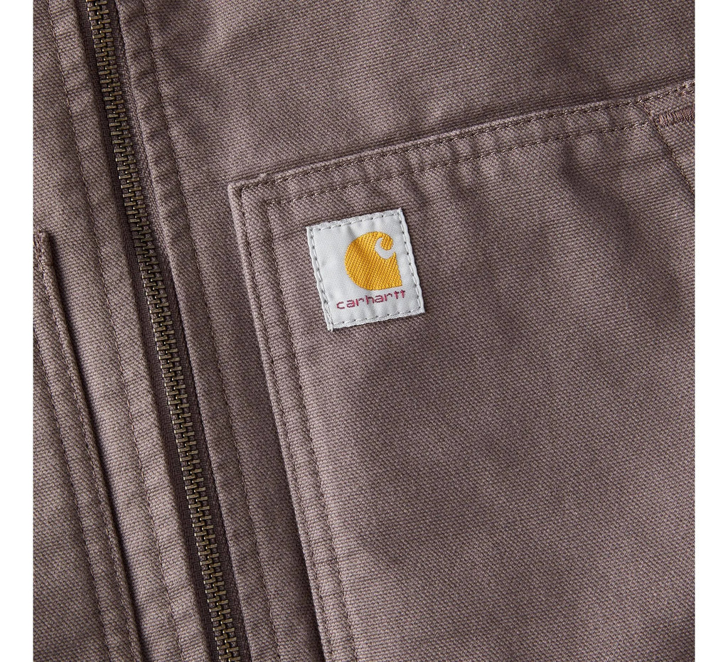 Women's Insulated Hooded Cotton Canvas Vest - Taupe