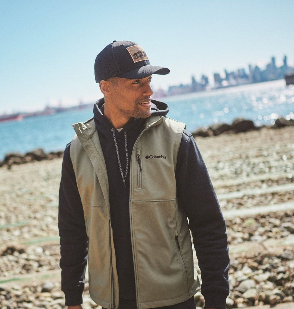 Men's Wind-Resistant Softshell Vest - Gray