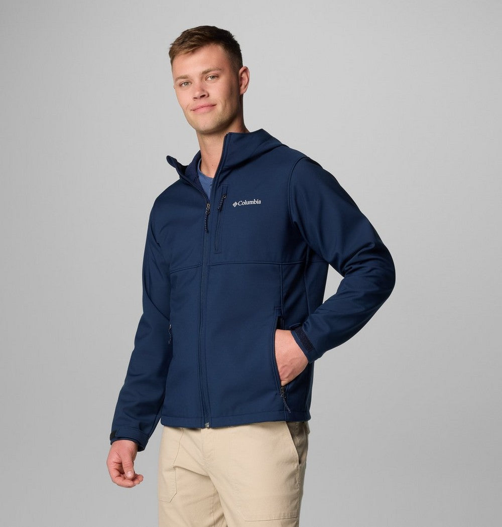Men's Hooded Softshell Jacket - Brown