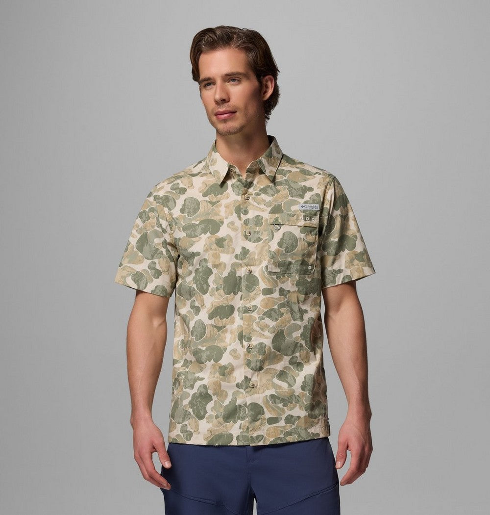 Men's Short-Sleeve Cotton Camp Shirt - Gray