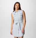 Women's UPF 50 Woven Fishing Dress - Gray Stripe