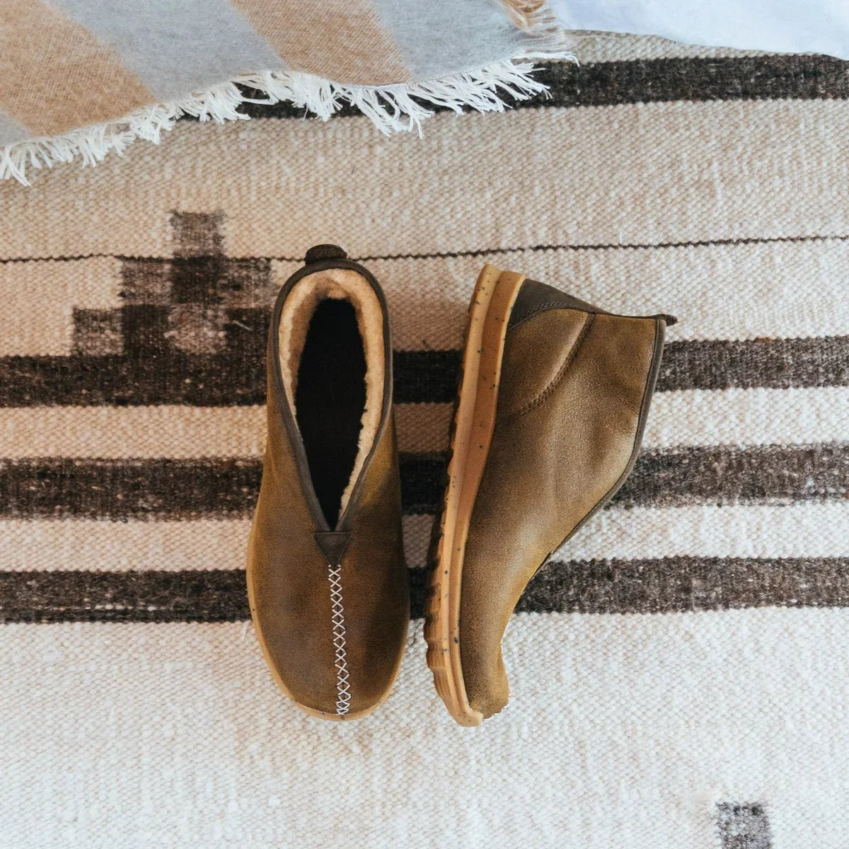 Women's Shearling Slip-On Ankle Boot - Chestnut