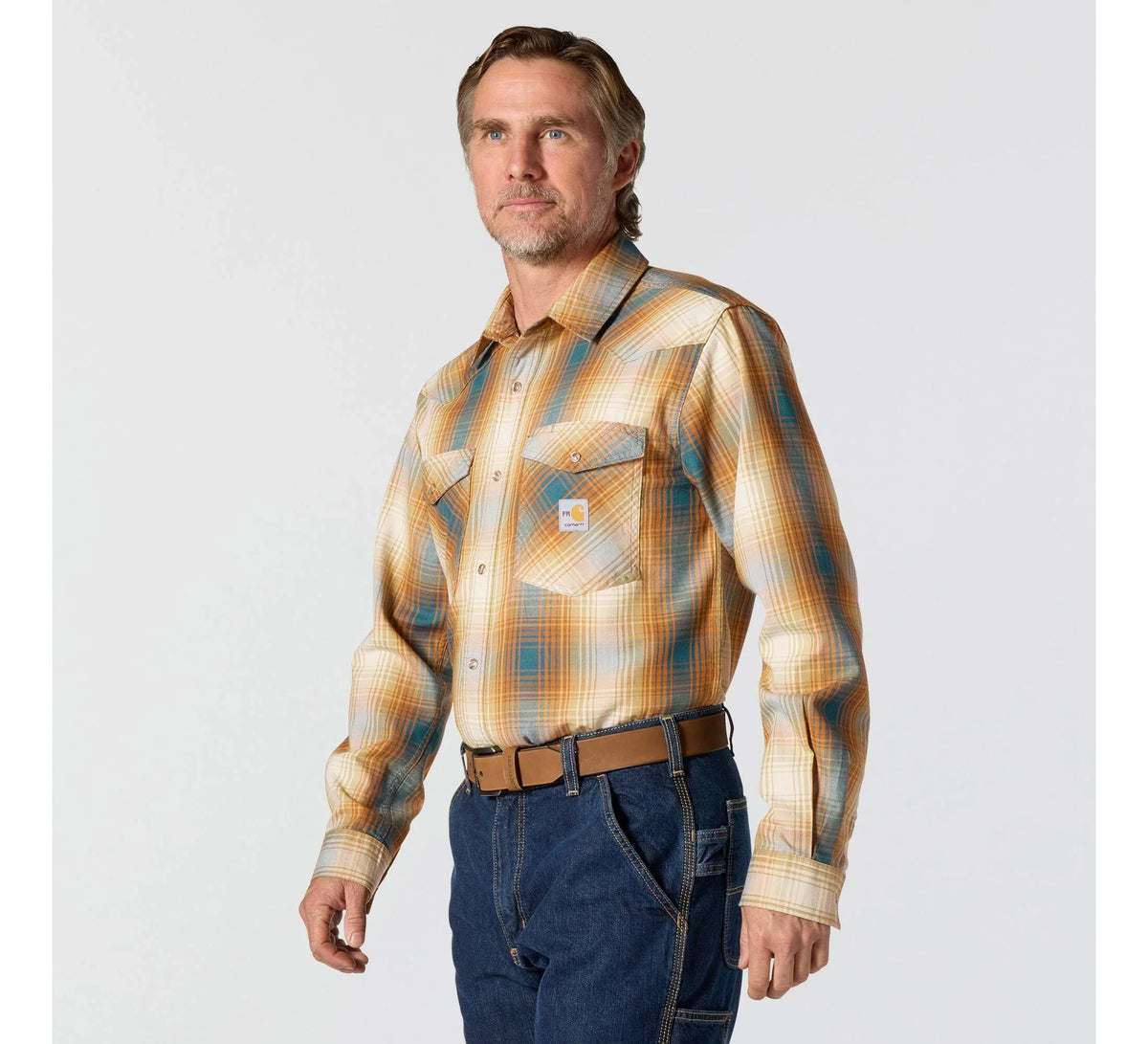 Men's Flame-Resistant Plaid Snap Shirt - Green