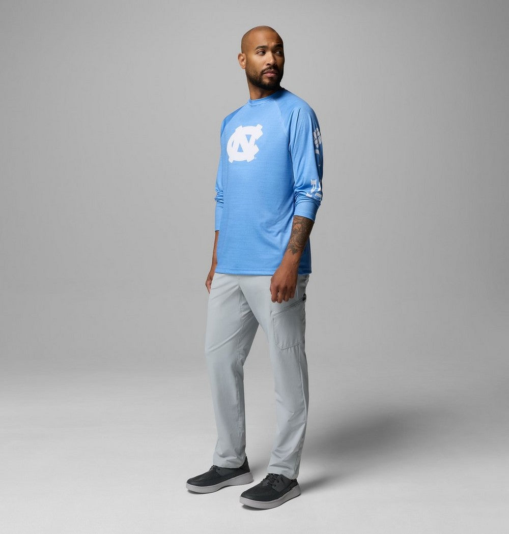 Men's Heather Long-Sleeve Team Logo Shirt - Light Blue