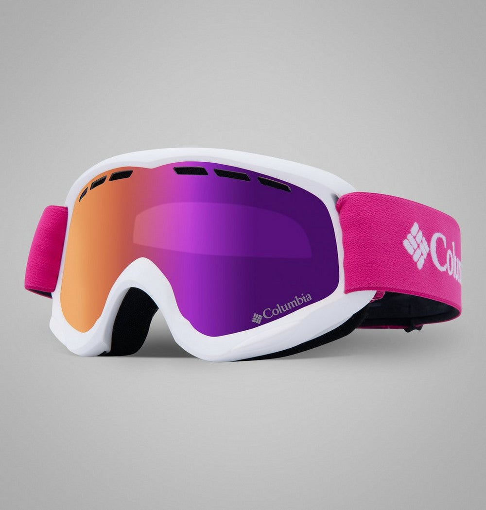 Small Ski Goggles With Amber Lens - White