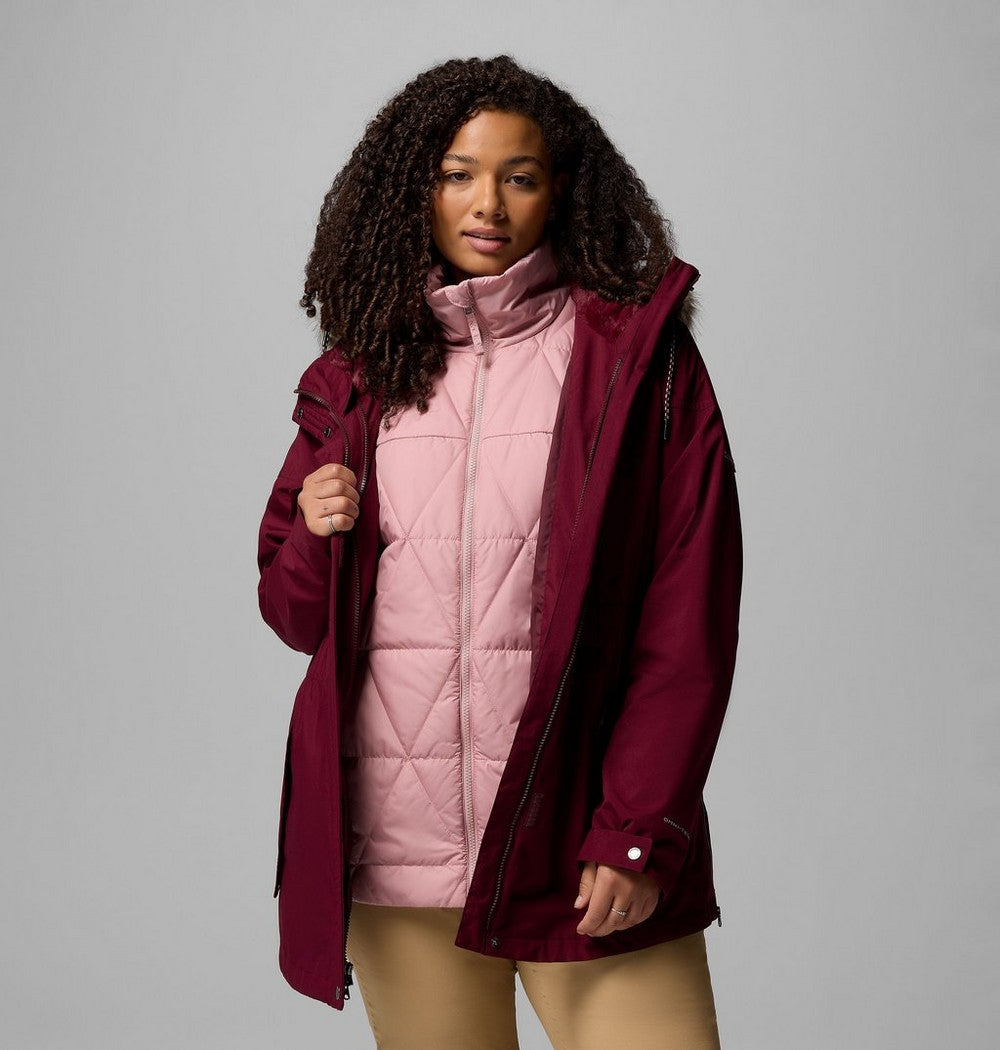 Women's Plus 3-In-1 Hooded Winter Jacket - Green