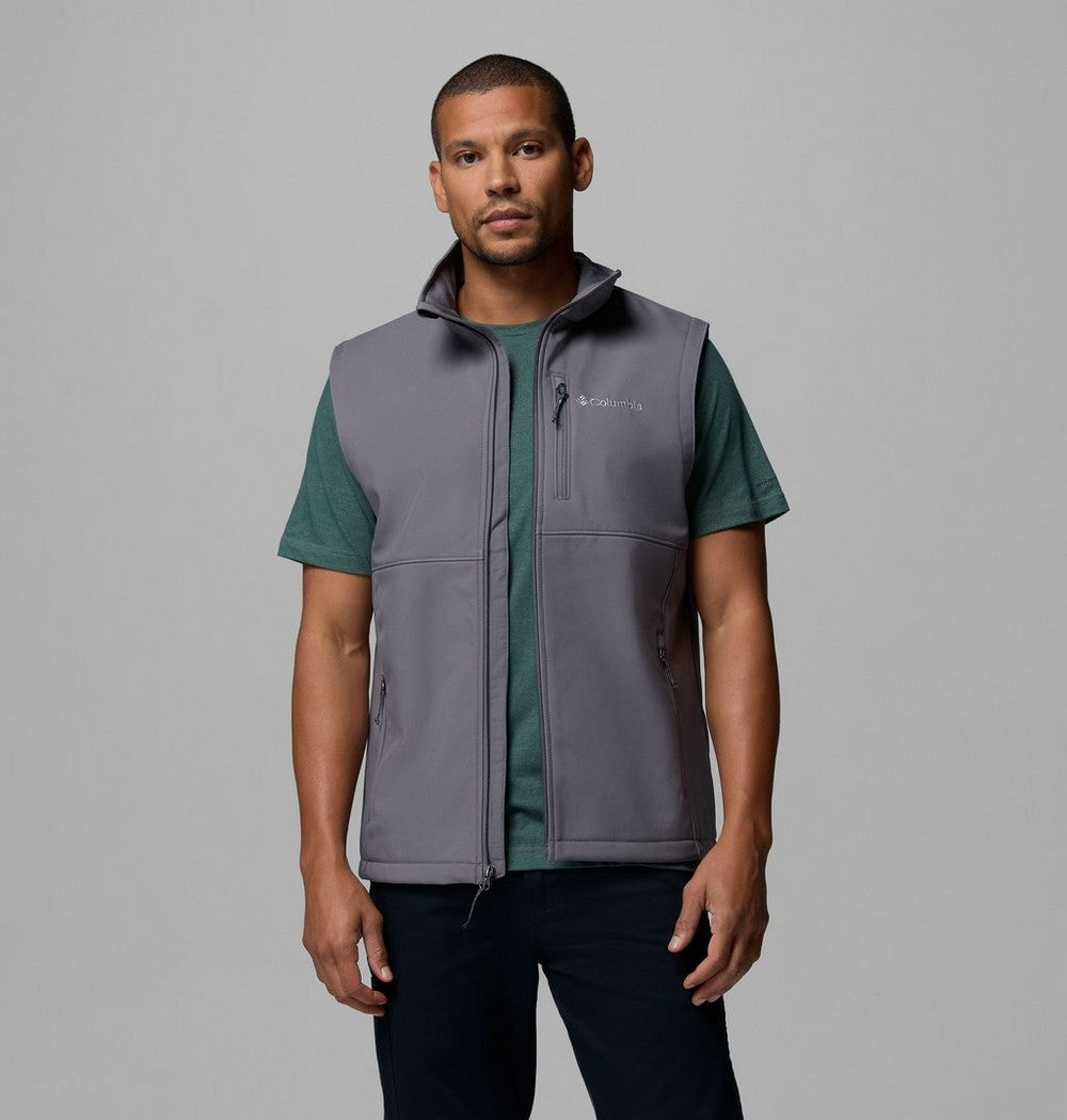 Men's Wind-Resistant Softshell Vest - Gray
