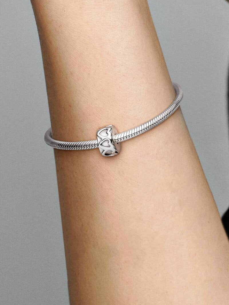 Sterling Silver Heart Band Clip Charm